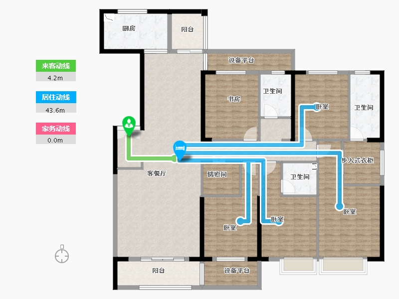 山东省-菏泽市-龙翔中央檀府-203.74-户型库-动静线