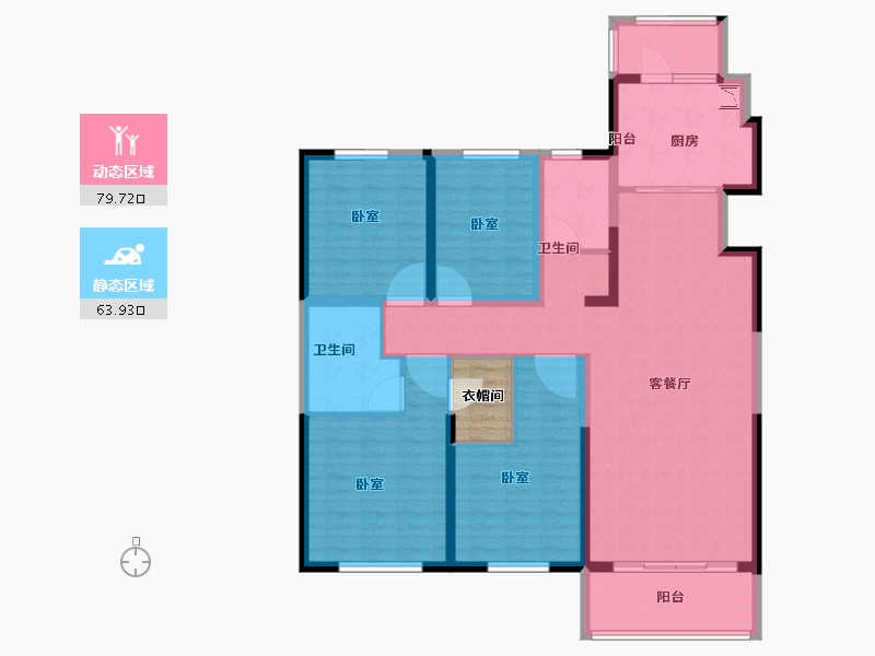 河南省-郑州市-名门翠园-131.94-户型库-动静分区