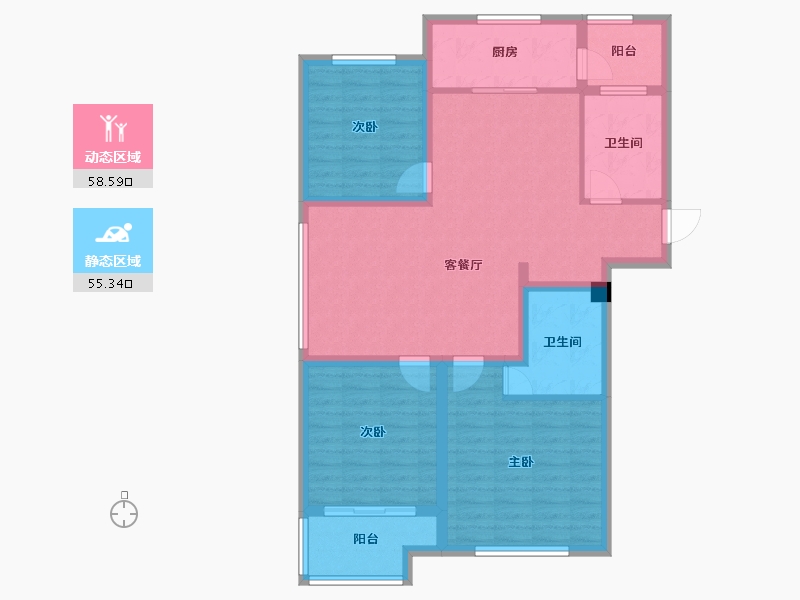 山东省-烟台市-飞龙金滩花园-102.01-户型库-动静分区