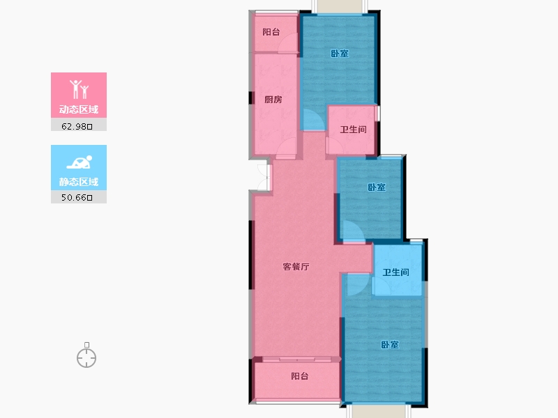 河南省-安阳市-林州恒大悦府-101.86-户型库-动静分区