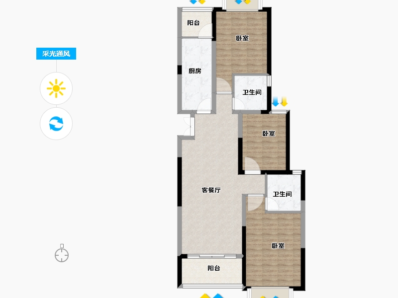 河南省-安阳市-林州恒大悦府-101.86-户型库-采光通风