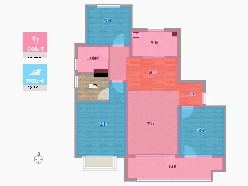 山东省-威海市-凤集金茂悦-76.98-户型库-动静分区