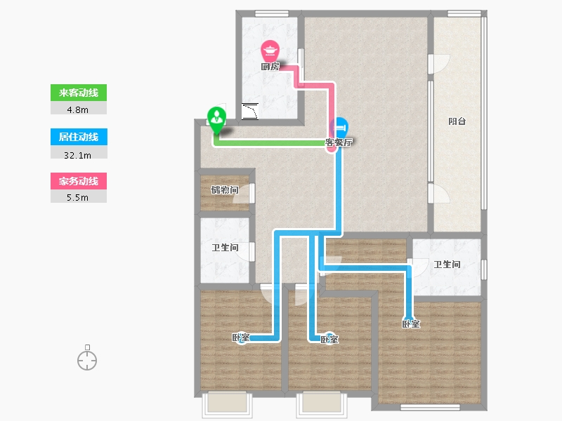 山东省-烟台市-烟台华润中心商住-151.00-户型库-动静线