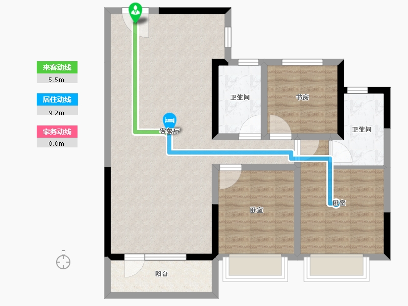 山东省-济南市-华润置地昆仑御-85.76-户型库-动静线