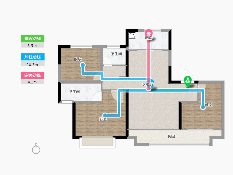 河南省-郑州市-招商公园与湖-98.00-户型库-动静线