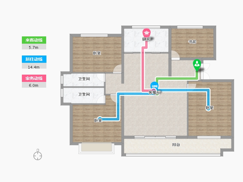 山东省-聊城市-万豪臻品二期-147.10-户型库-动静线