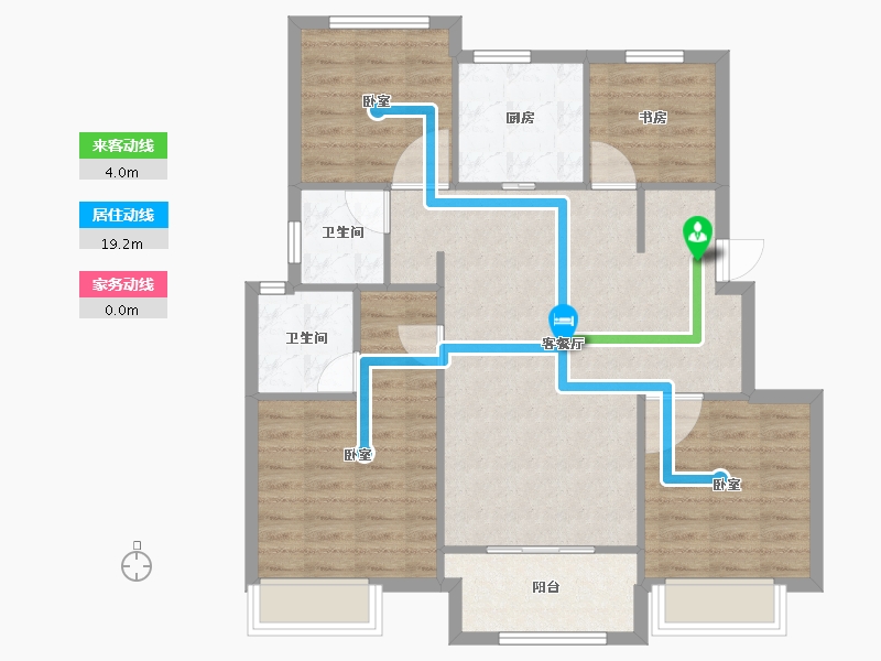 浙江省-嘉兴市-万科·城市之光-90.20-户型库-动静线