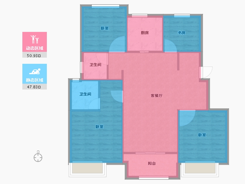 浙江省-嘉兴市-万科·城市之光-90.20-户型库-动静分区