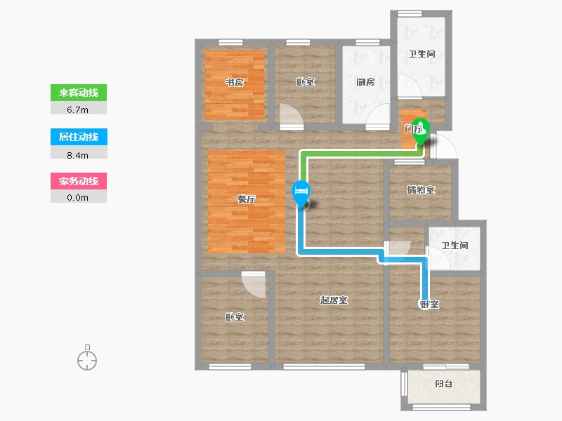 山东省-烟台市-宝桥福鑫花园-120.30-户型库-动静线