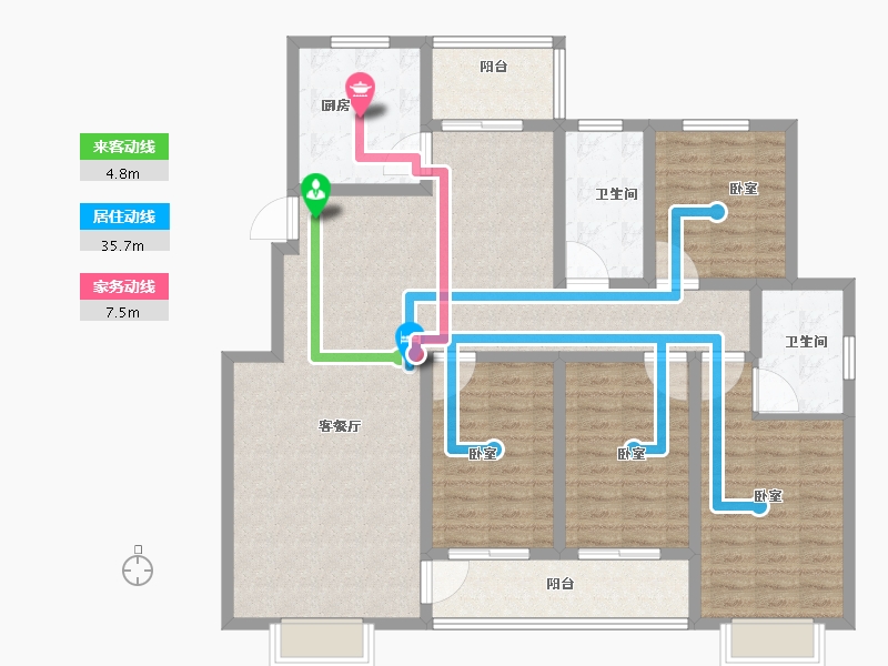 河南省-洛阳市-海景花园-130.11-户型库-动静线