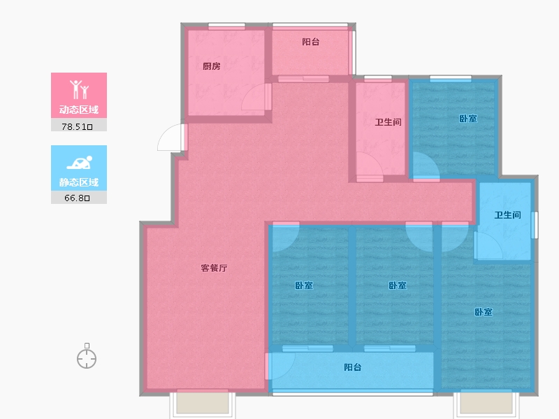 河南省-洛阳市-海景花园-130.11-户型库-动静分区