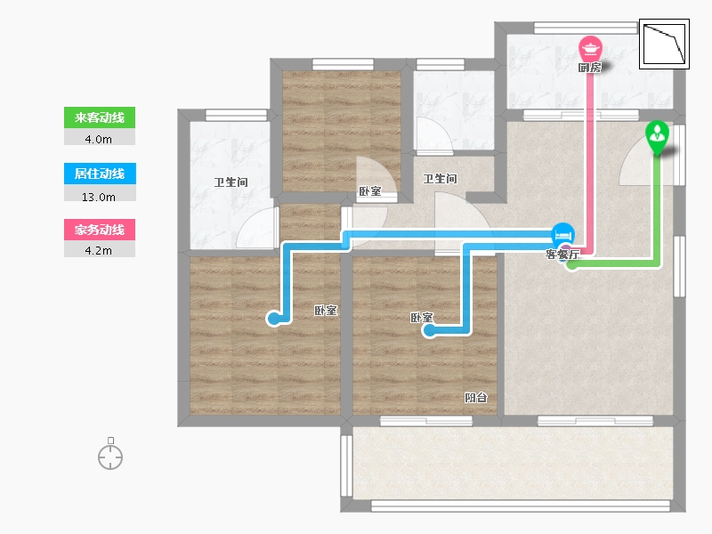 浙江省-绍兴市-海湾新城-80.00-户型库-动静线