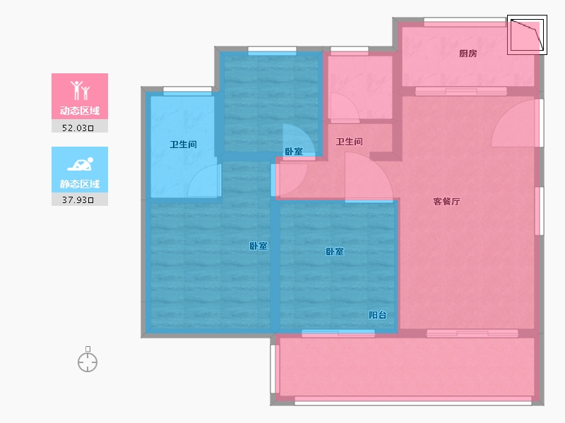 浙江省-绍兴市-海湾新城-80.00-户型库-动静分区