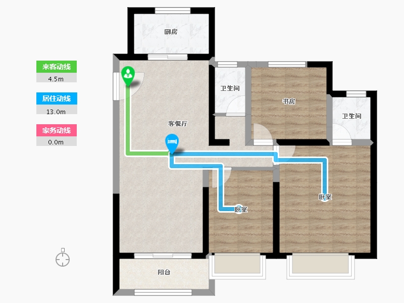 山东省-德州市-平原壹号院-82.57-户型库-动静线