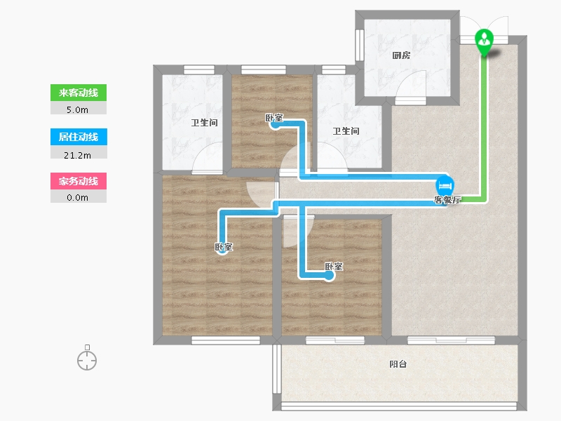 河南省-郑州市-名门翠园-86.00-户型库-动静线