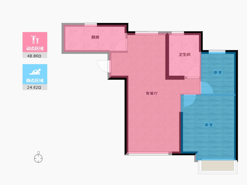 新疆维吾尔自治区-乌鲁木齐市-恒大世纪梦幻城-66.00-户型库-动静分区