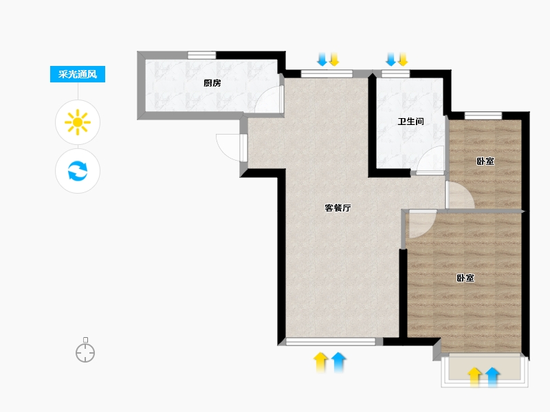 新疆维吾尔自治区-乌鲁木齐市-恒大世纪梦幻城-66.00-户型库-采光通风