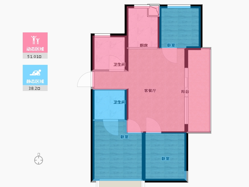 浙江省-绍兴市-海湾新城-80.00-户型库-动静分区