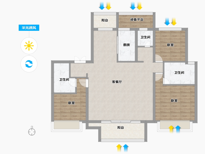 河南省-安阳市-安阳建业世和府-110.08-户型库-采光通风