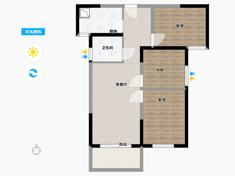 河南省-洛阳市-古都天玺-86.01-户型库-采光通风