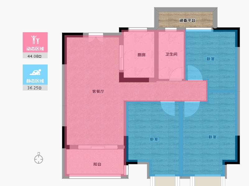 浙江省-绍兴市-红星天铂-74.00-户型库-动静分区