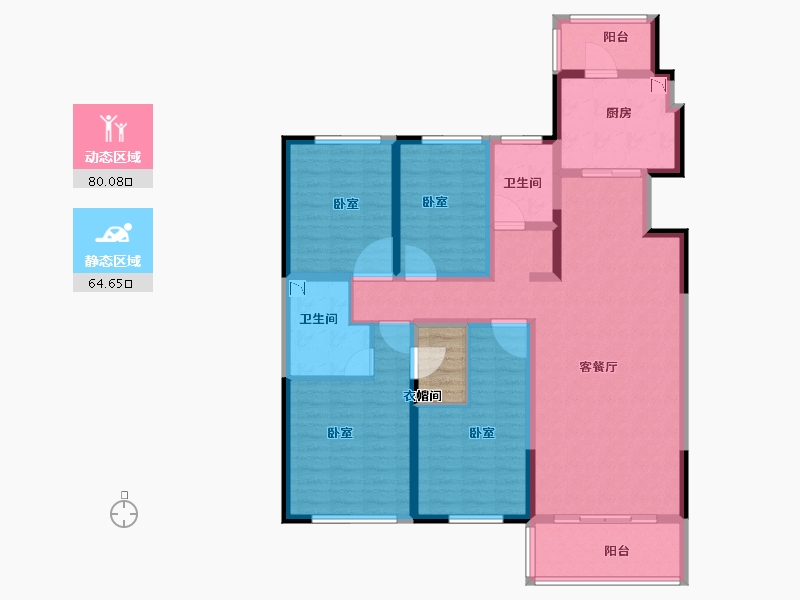 河南省-郑州市-名门翠园-131.94-户型库-动静分区