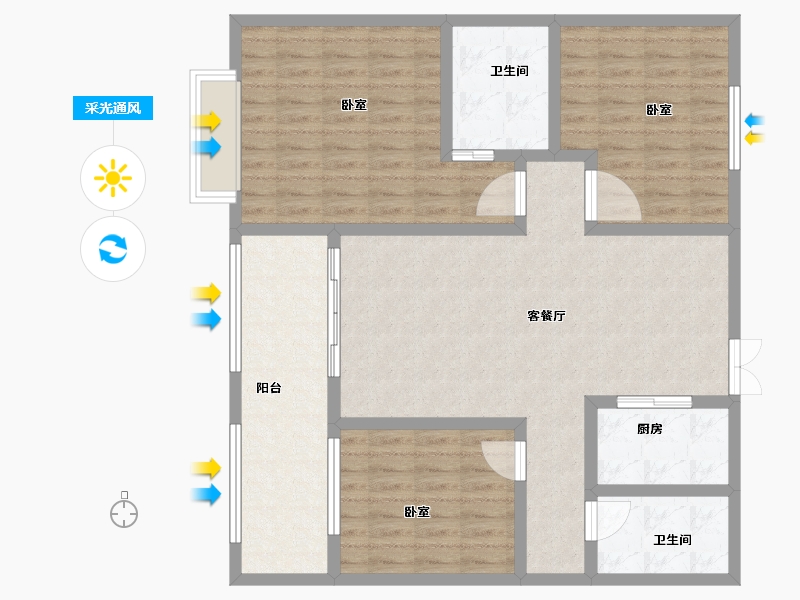 山东省-菏泽市-曹县金纬国宾府-109.00-户型库-采光通风