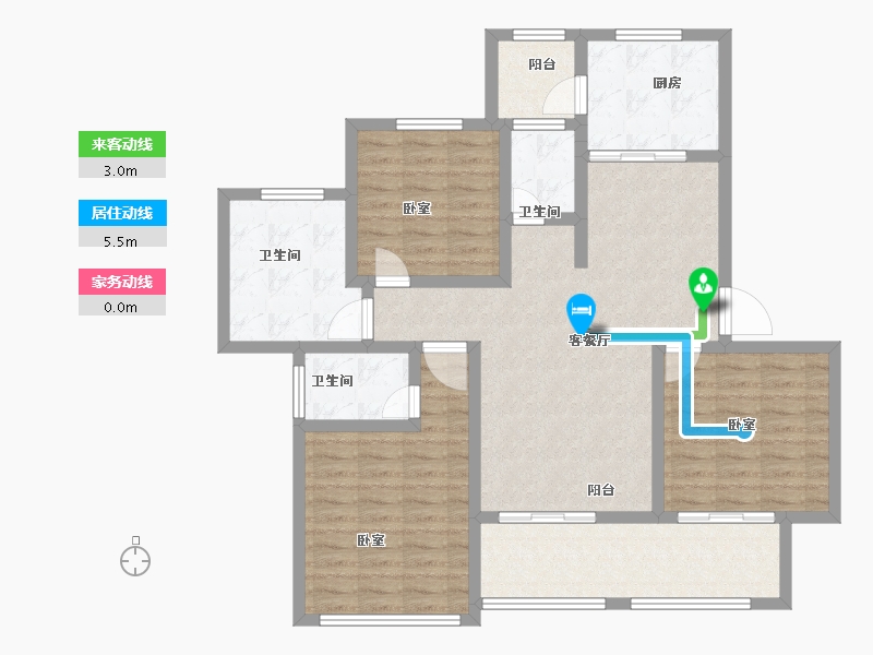 河南省-新乡市-靖业格林小镇-106.00-户型库-动静线