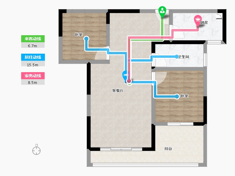 河南省-洛阳市-洛浦金苑-85.15-户型库-动静线