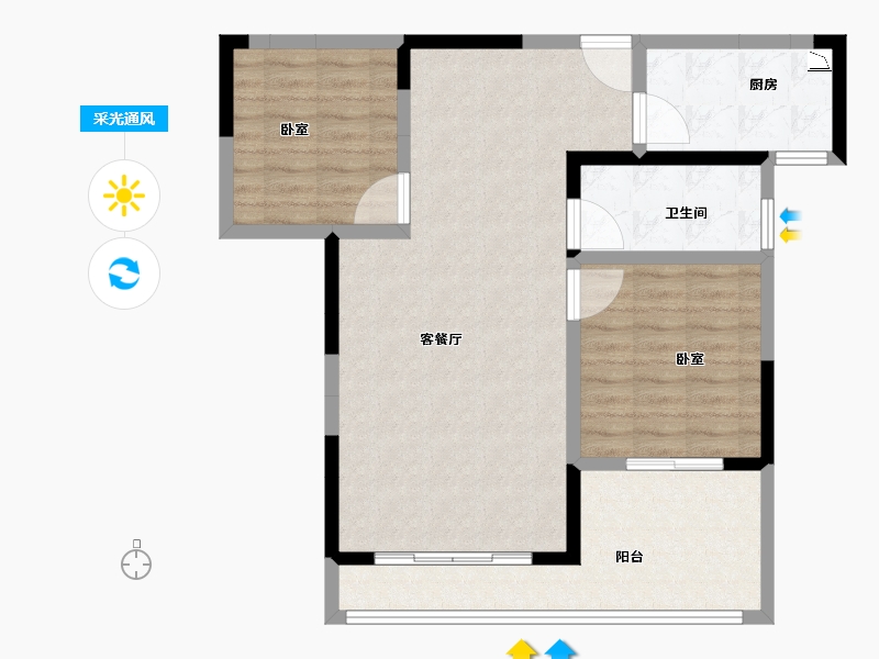 河南省-洛阳市-洛浦金苑-85.15-户型库-采光通风