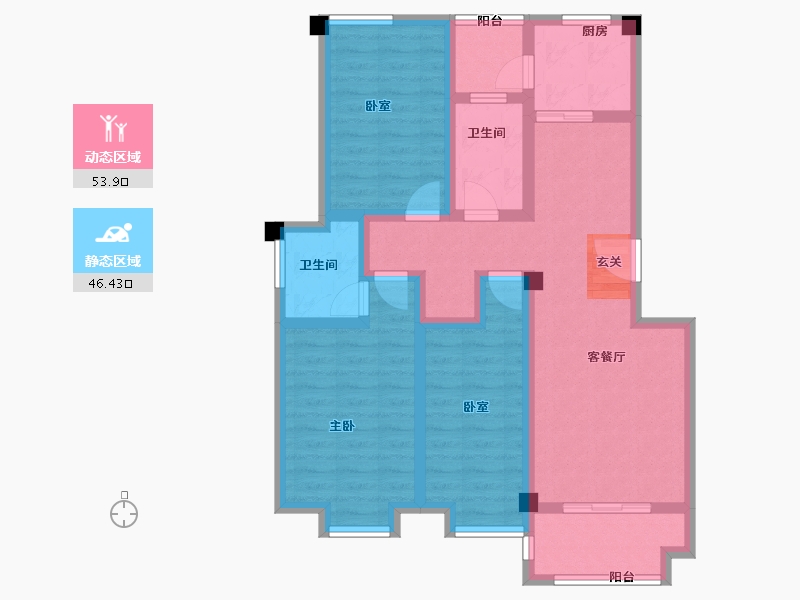 山东省-青岛市-平度龙宇上城-87.22-户型库-动静分区