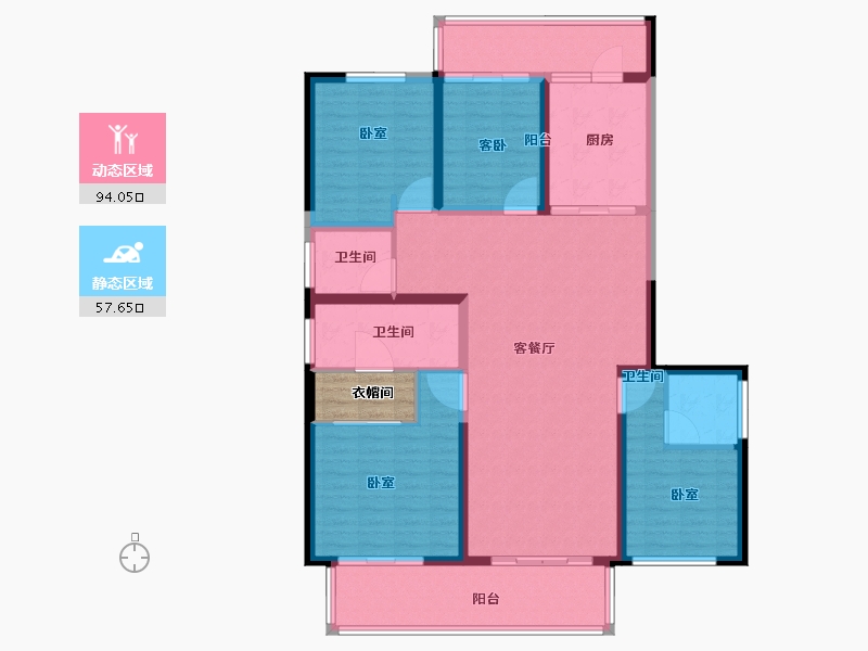 河南省-郑州市-名门翠园-140.00-户型库-动静分区