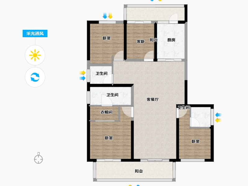 河南省-郑州市-名门翠园-140.00-户型库-采光通风