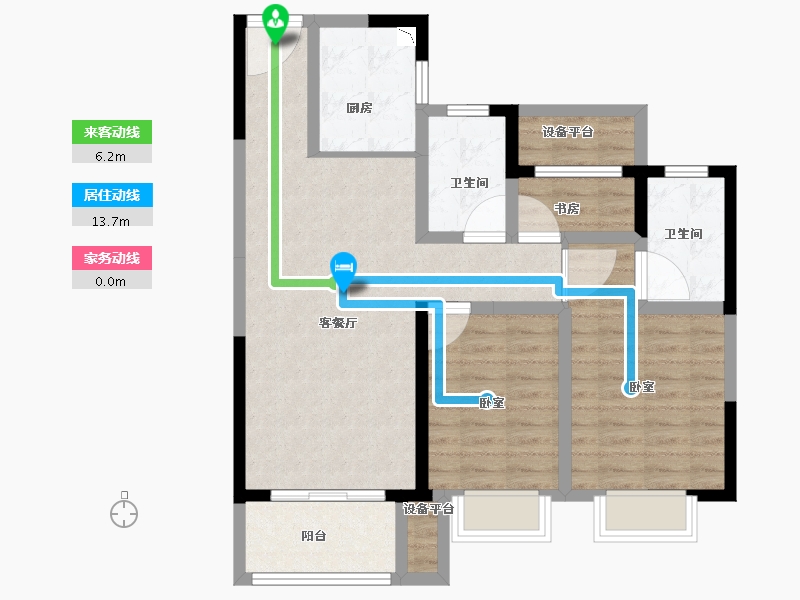 浙江省-绍兴市-诸暨宝龙广场-82.00-户型库-动静线