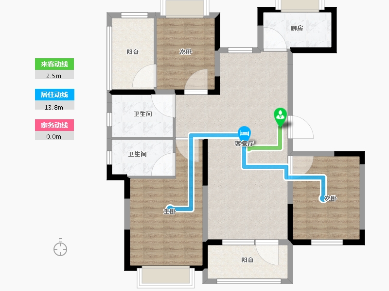 山东省-威海市-威高水韵康桥-106.99-户型库-动静线