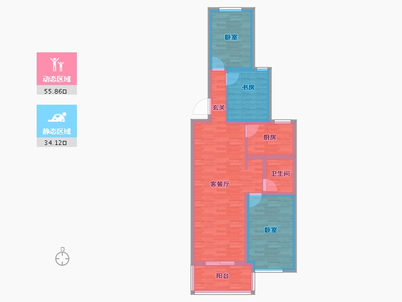 山东省-青岛市-海尔产城创世纪公馆-79.76-户型库-动静分区