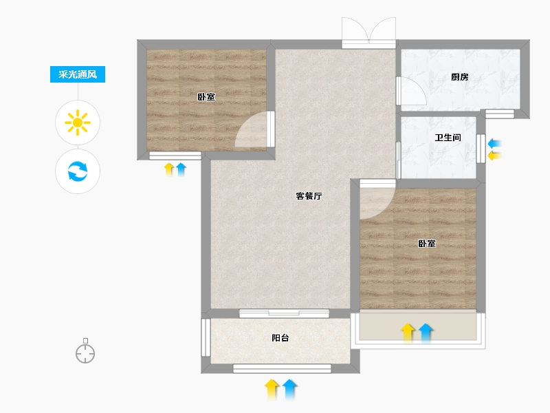 河南省-郑州市-中金智谷-60.01-户型库-采光通风