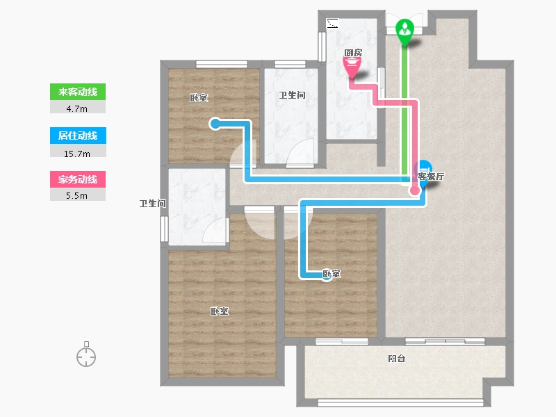 山东省-菏泽市-中丞玖璋台-105.97-户型库-动静线