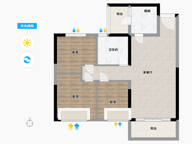 河南省-洛阳市-开封恒大文化旅游城-78.00-户型库-采光通风