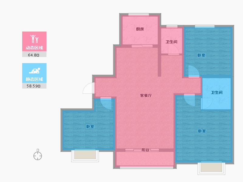 河南省-郑州市-忆江南度假区-111.00-户型库-动静分区