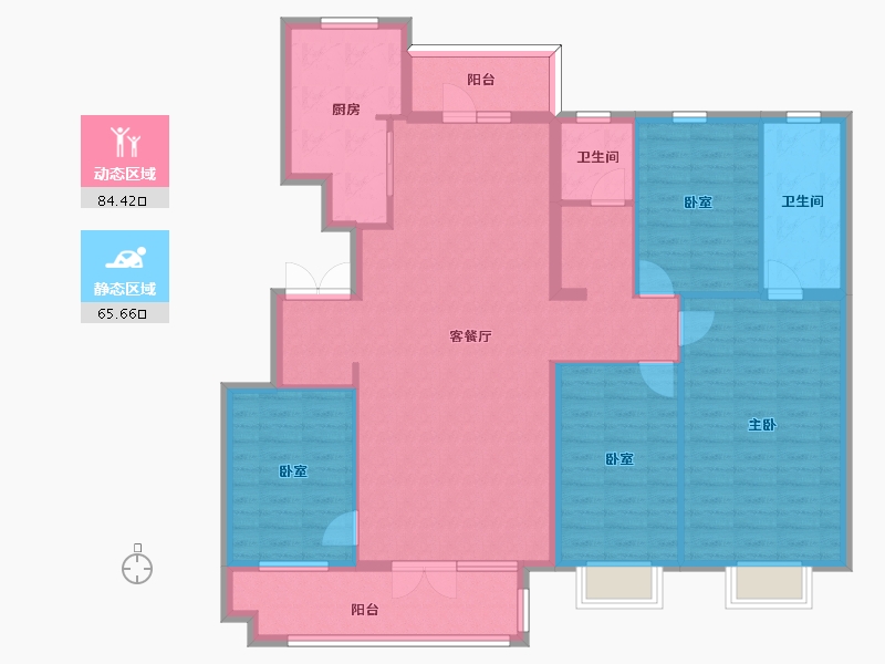 山东省-烟台市-鲁商公馆-136.00-户型库-动静分区