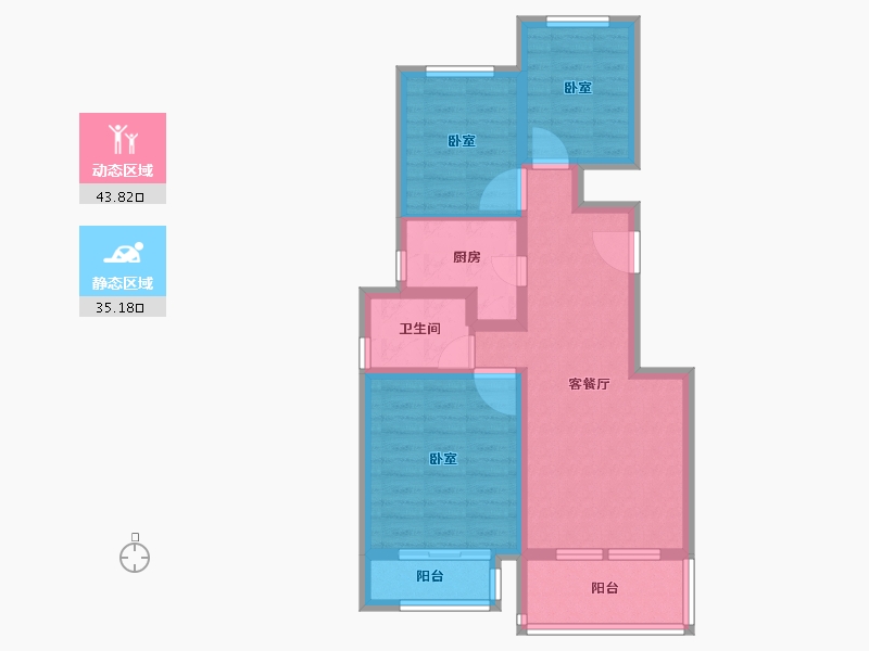 山东省-德州市-夏津德百温泉公寓-69.00-户型库-动静分区