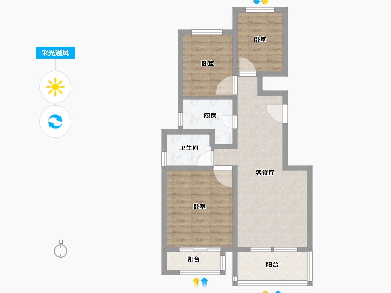 山东省-德州市-夏津德百温泉公寓-69.00-户型库-采光通风