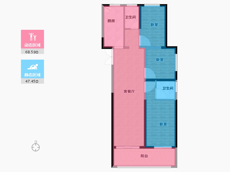 河南省-郑州市-名门翠园-104.50-户型库-动静分区