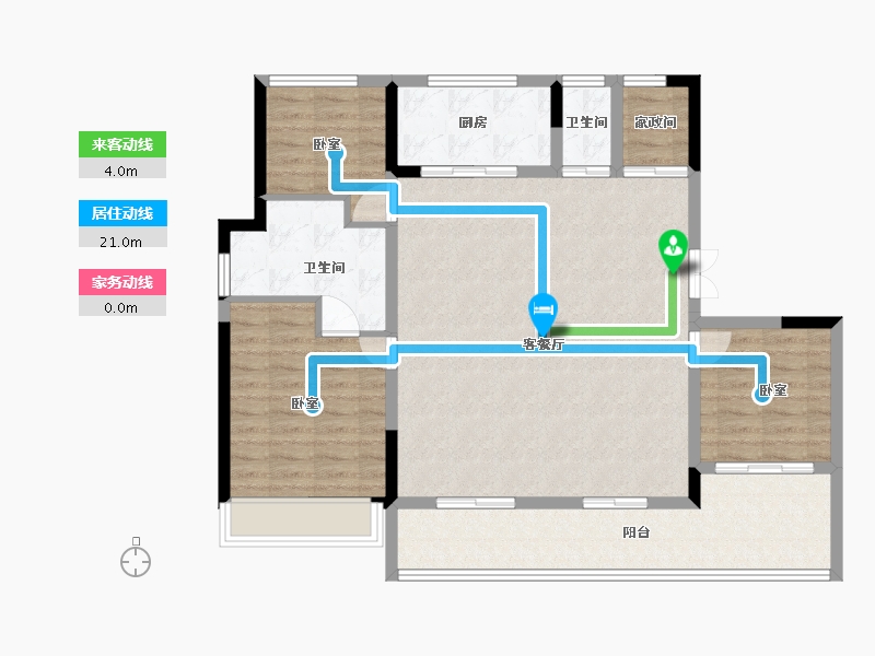 河南省-郑州市-鸿园MOON VILLA-107.00-户型库-动静线