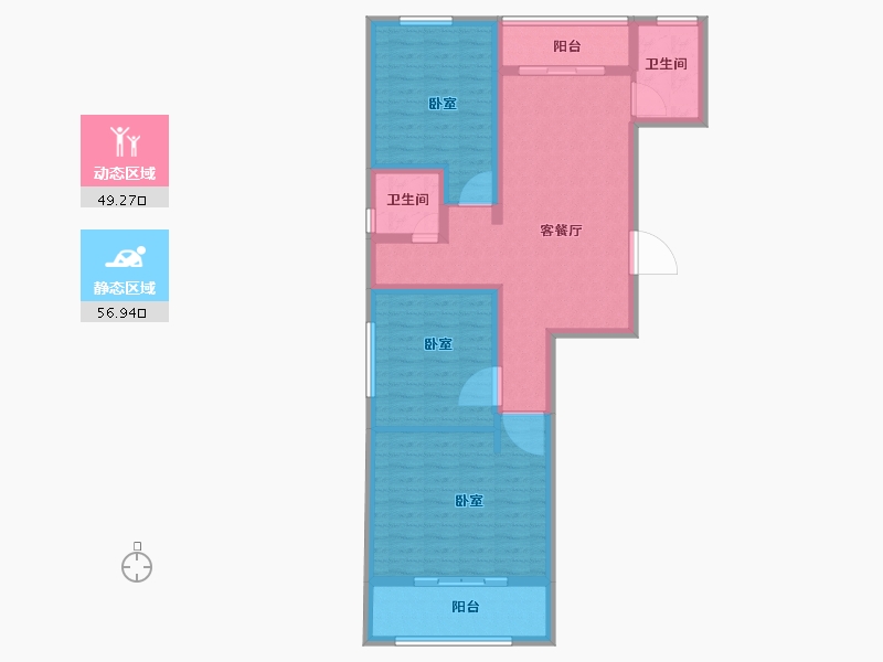 河南省-郑州市-物华臻悦-94.87-户型库-动静分区