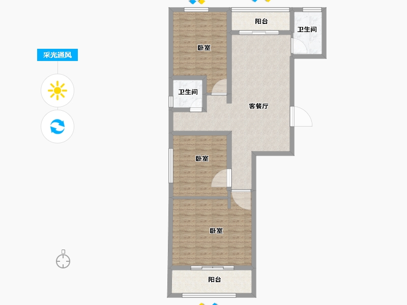 河南省-郑州市-物华臻悦-94.87-户型库-采光通风