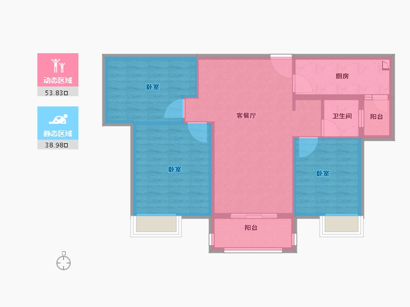 河南省-郑州市-香江龙湾-83.45-户型库-动静分区