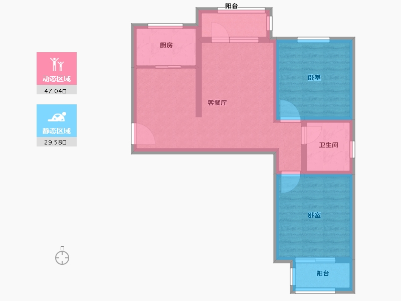 山东省-德州市-夏津德百温泉公寓-67.38-户型库-动静分区