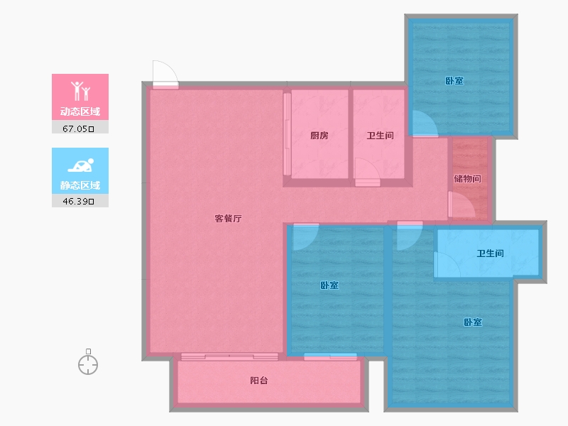 浙江省-绍兴市-祥生湛景金麟府-102.00-户型库-动静分区